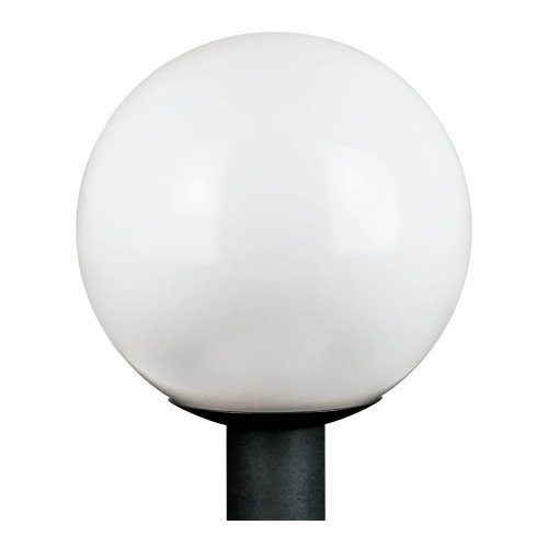Decorative Outdoor Post Light with White Globe and Black Base