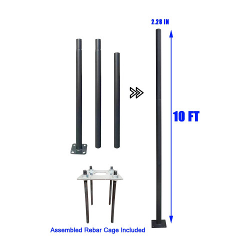 Extendable Black Outdoor Universal Light Post