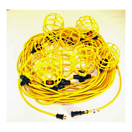 100 ft 10-Socket 14/2 SJTW String Light with Plastic Guards