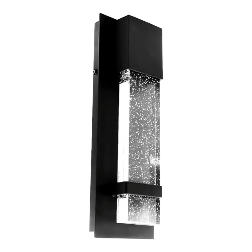 LED Outdoor Raindrop Wall Sconce, Black, 12W, 600 Lumens