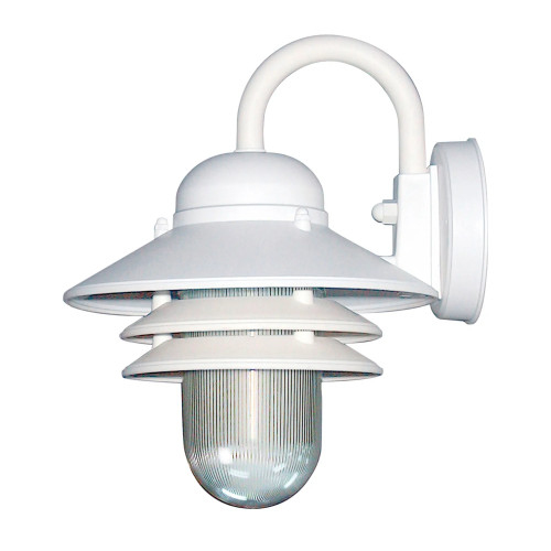 White Nautical-Style Outdoor Wall Light Fixture