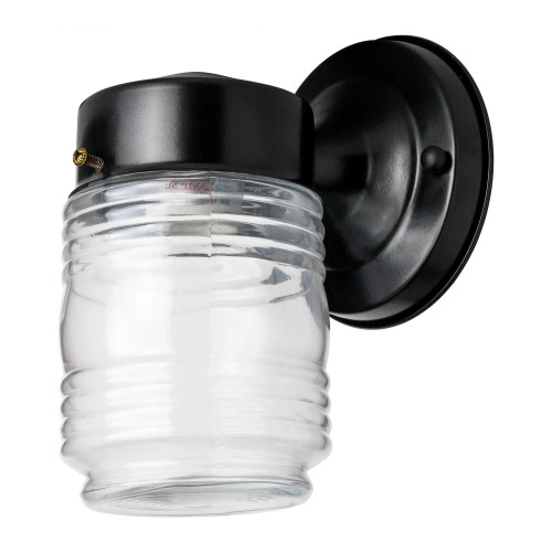 Outdoor Jar-Style Wall Light Fixture, Black