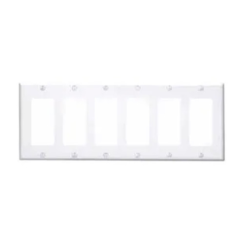 6-Gang Decora/GFCI Device Wallplate, White