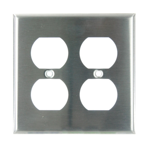 Silver 2-Gang Duplex Wall Plate, 12-Pack