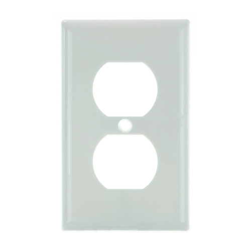 1-Gang White Duplex Receptacle Cover Plate, Pack of 12
