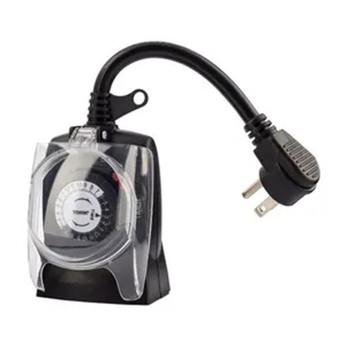 24-Hour Outdoor Plug-In Timer with Two Grounded Outlets