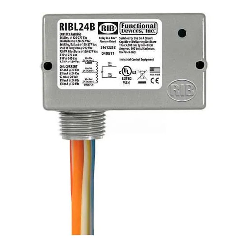 Enclosed Latching Relay, 20A, 24VAC/DC