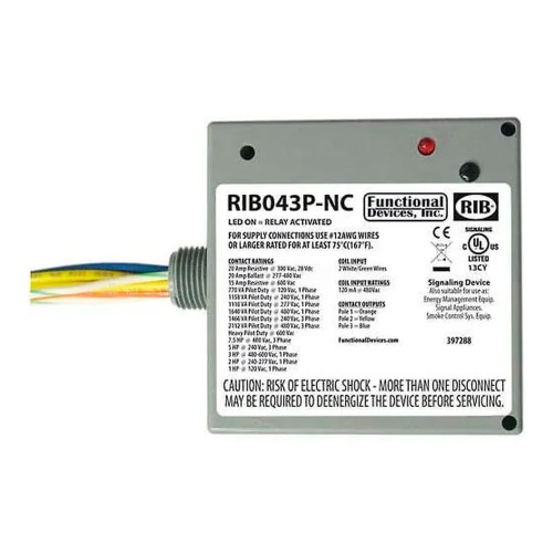 Enclosed Power Relay, 20A, 3PST-NC, 480VAC