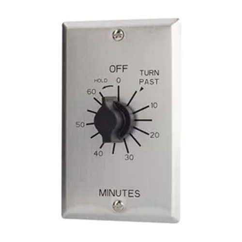 60-Minute Spring-Wound Twist Timer with Hold and Metal Wallplate