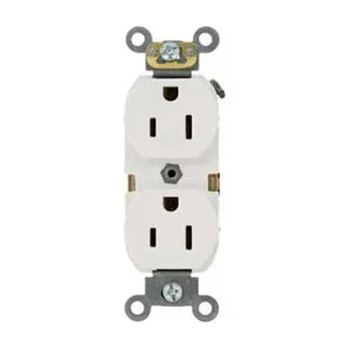 15A 125V Self-Grounding Duplex Receptacle, White - Model 5262-SW