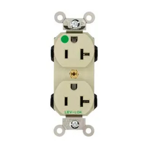20A 125V Hospital-Grade Duplex Receptacle, Ivory - 8.75 W x 7.75 H x 12.25 D