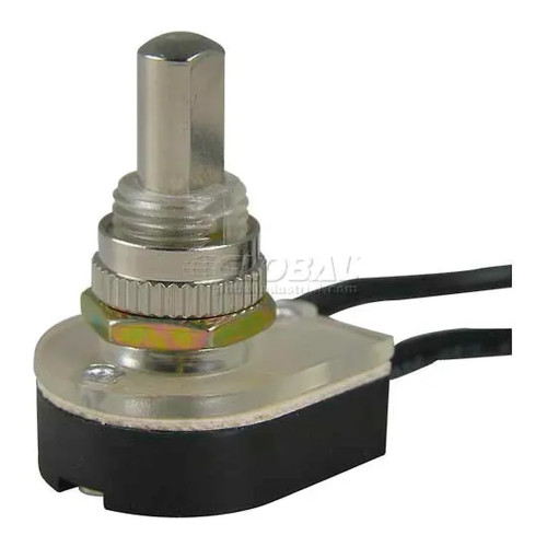 Wired Nickel Push On/Off SPST Switch, 6A, 125VAC
