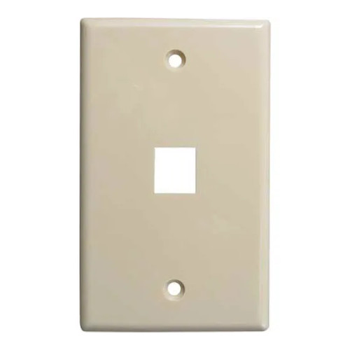 Single-Port Flush Keystone Wall Plate, Ivory