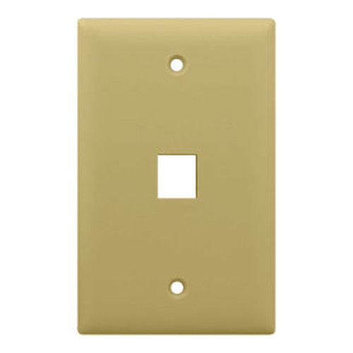 1-Gang 1-Port Keystone Wall Plate, Ivory