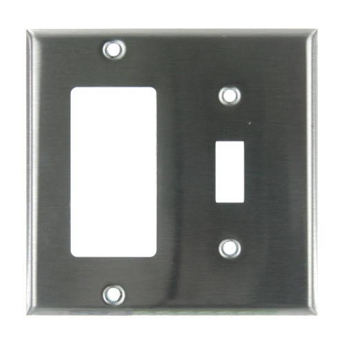 2-Gang Rocker and Toggle Combination Wall Plate, Gray, 12-Pack