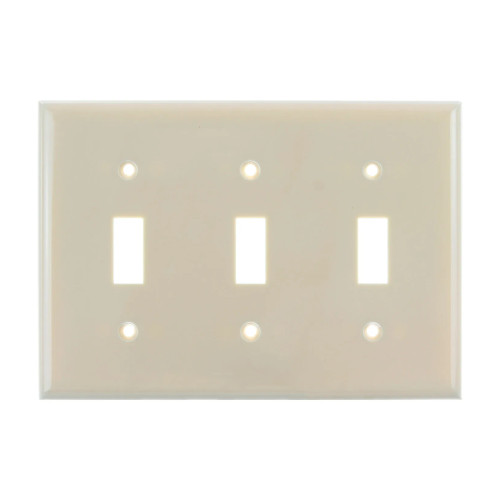 3-Gang Ivory Toggle Switch Plate, Pack of 12