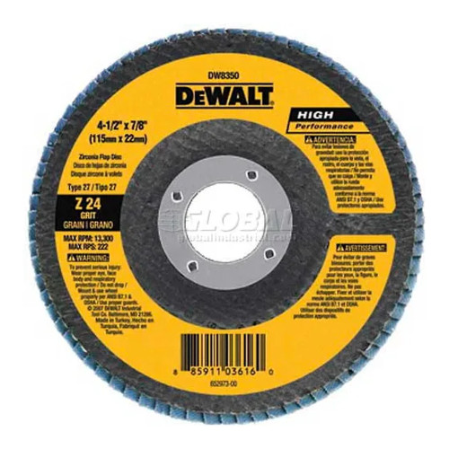Type 27 Zirconia Flap Disc, 4-1/2 in. x 7/8 in., 60 Grit