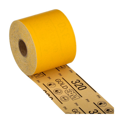 Gold Adhesive-Backed Sandpaper Sheet Roll, 2-3/4 in. x 45 yd., 320 Grit, 10/Case