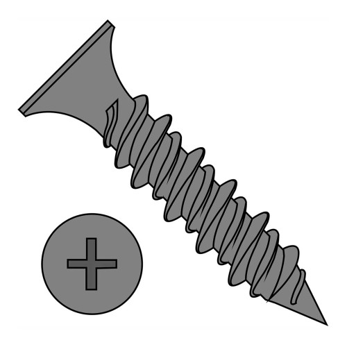 #6 x 1-5/8 in. Phillips Bugle Head Hi-Low Drywall Screws, Black, 5,000-Pack