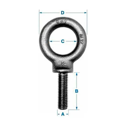 M10 x 1.50 Shoulder Pattern Metric Eye Bolt