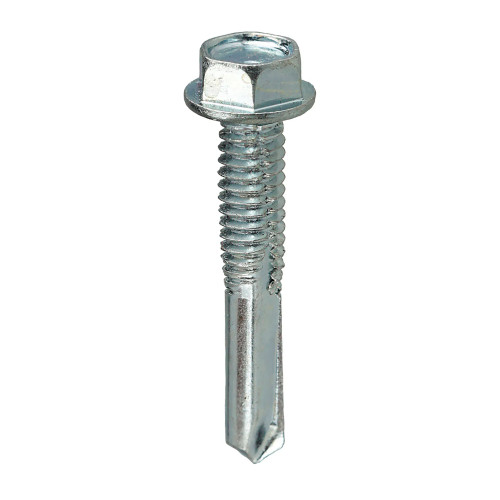 #12 x 1-1/4 in. Self-Drilling Hex Washer Head Screws, 100-Pack