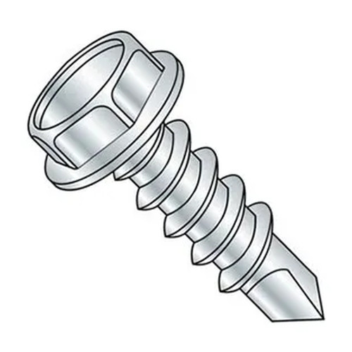 #10-16 x 3/4 in. Self-Drilling Hex Washer Head Screws, Zinc, 5 lb. Pack