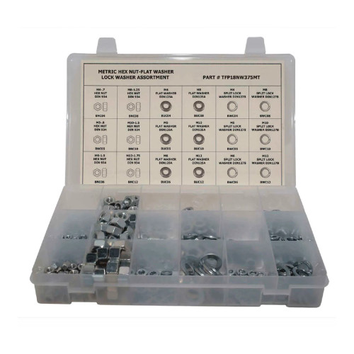 630-Piece Metric Hex Nut and Washer Assortment