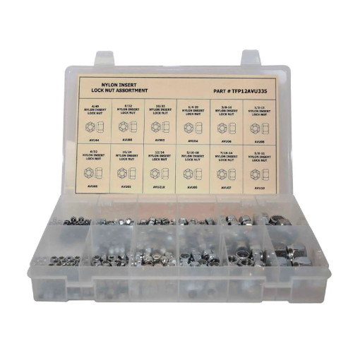 335-Piece Zinc-Plated Nylon Lock Nut Assortment