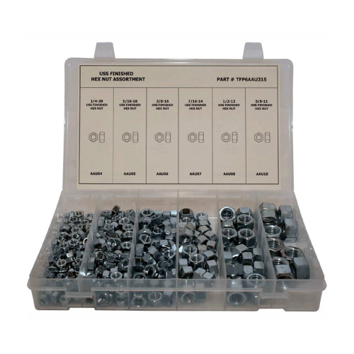 315-Piece Grade 2 Coarse-Thread Finished Hex Nut Assortment