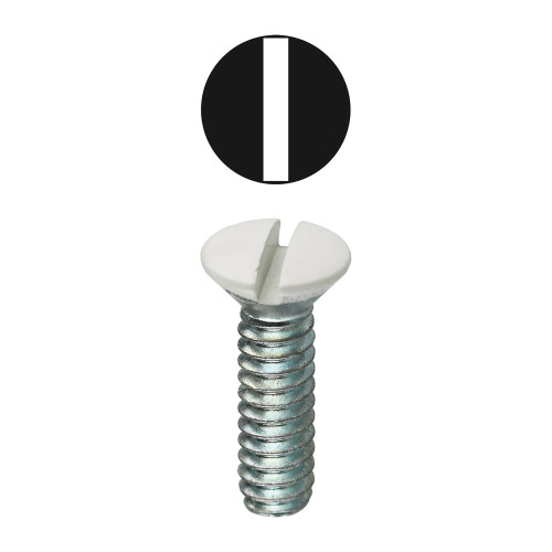 White Slotted Oval Head Wall Plate Screws, #6-32 x 5/16 in., 100 Pack