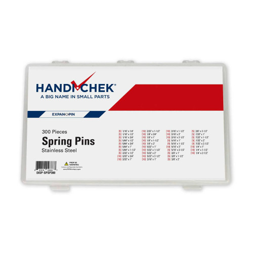 420 Stainless Steel Slotted Spring Pin Assortment, 300 Pieces