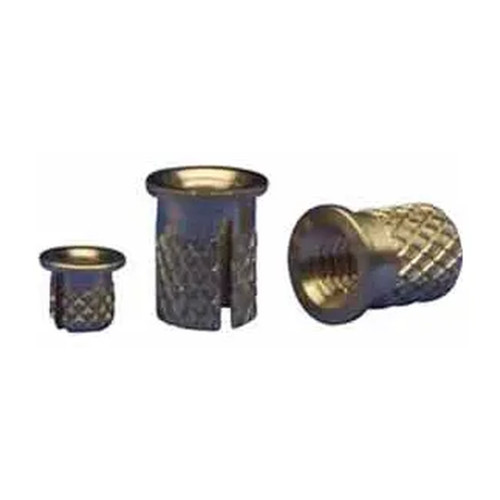 6-32 Flanged Brass Press Insert