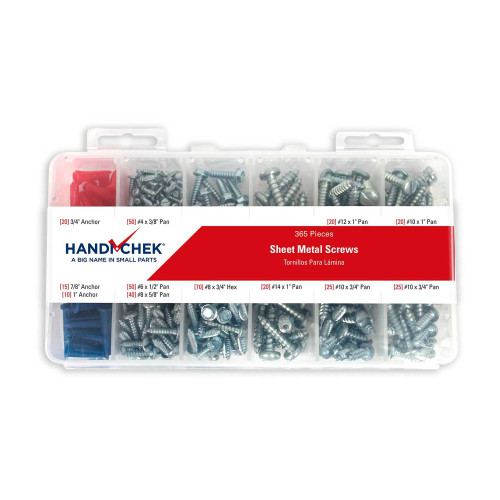 365-Piece Slotted Pan Head Sheet Metal Screw Assortment