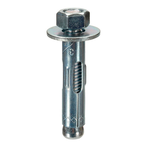 3/8 in. x 1-7/8 in. Zinc-Plated Steel Sleeve Anchors with Hex Nuts and Washers, 50-Pack