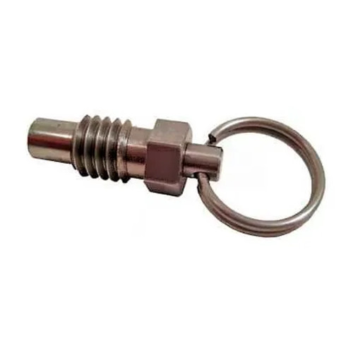 Stainless Steel Pull Ring Retractable Spring Plunger, 1/4-20 Thread