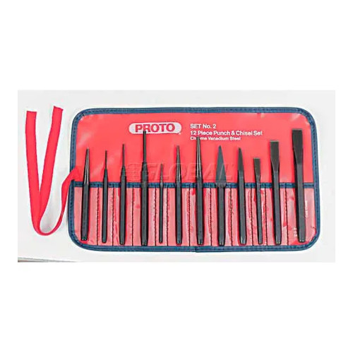 12-Piece Punch and Chisel Set with Storage Pouch