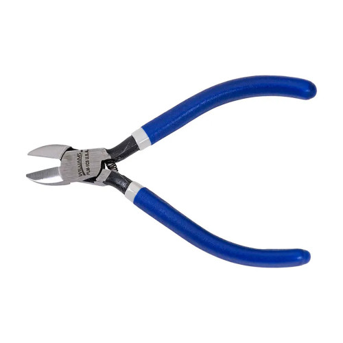 Blue 4-1/4-Inch Diagonal Flush-Cutting Pliers with Spring