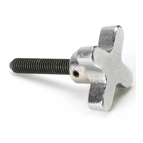 Aluminum Four-Prong Hand Knob Screw, 5/16-18 Thread, 1-3/4 in. Thread Length