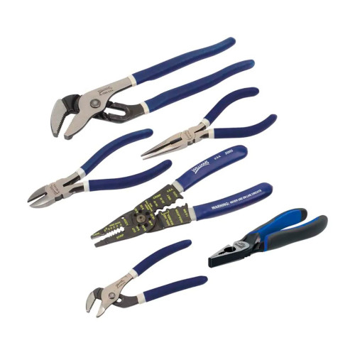 6-Piece General Service Pliers Set with Double-Dipped Plastic Handles