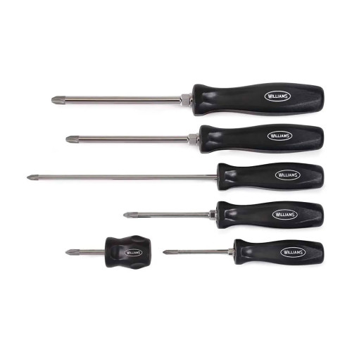 Phillips Screwdriver Set, #1 to #4 Point, 6 Pieces
