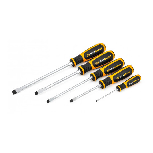 5-Piece Slotted Dual-Material Screwdriver Set