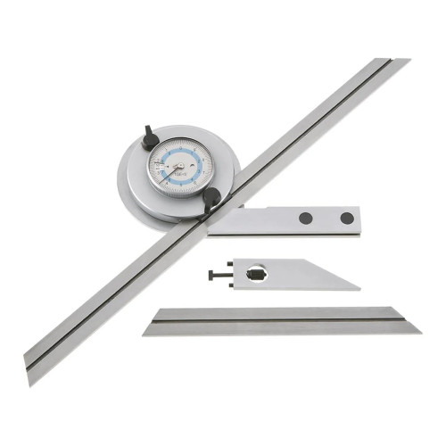 Dial-Reading Stainless Steel Bevel Protractor with 6 in. and 12 in. Blades