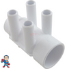 The manifold featured in this kit is Open on both ends.. One end receives a 1 1/2" Pipe or fitting that would measure 1 7/8" Outside Diameter and on the other end glues inside of a 1 1/2" fitting that would measure 1 7/8" Inside Diameter..