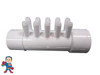 Air Manifold, 3/8" Barb, 10 Port, Flow Thru, 1-1/2" Slip x 1-1/2" Spigot
