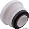 Eyeball Fitting, WW, 1-1/2"mpt, 2-1/4"fd, Plstr, Wht