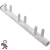 Manifold, 3/8"sb, 6 Port, Flow Thru, 3/4"b x 3/4"b