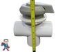 Diverter Valve Kit 3 3/4" Wide Cap Gray Hot Tub Spa 2" x 2" x 2" How To Video
This valve accepts 2" pipe or fittings which would measure about 2 3/8" outside Diameter of the pipe and 2 3/8" inside Diameter of the Valve..