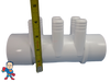 The manifold featured in this kit is Open on both ends.. One end receives a 2" Pipe or fitting that would measure 2 3/8" OD and on the other end glues inside of a 2" fitting that would measure 2 3/8" Inside Diameter..
