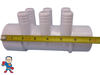 The manifold featured in this kit is Open on both ends.. One end receives a 2" Pipe or fitting that would measure 2 3/8" OD and on the other end glues inside of a 2" fitting that would measure 2 3/8" Inside Diameter..
