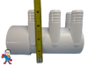 The manifold featured in this kit is Closed on one end the other end receives a 2" Pipe or fitting that would measure 2 3/8" OD..